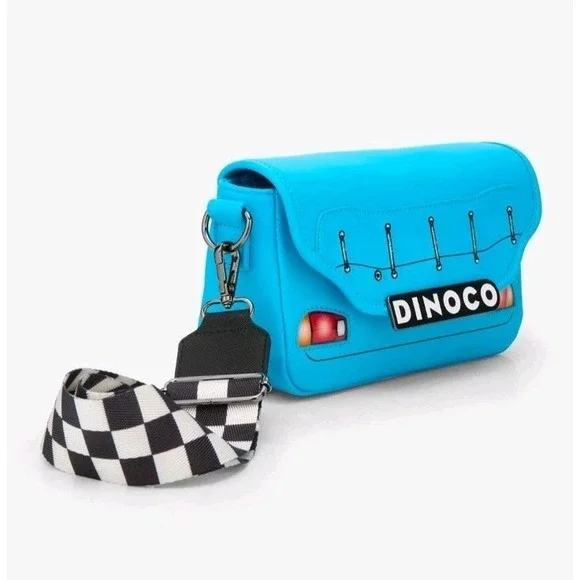 NWT Loungefly Disney Pixars Cars McQueen Dinoco Light-Up Crossbody Bag & WALLET - Picture 4 of 11